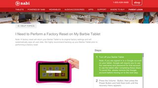 I Need to Perform a Factory Reset on My Barbie Tablet - nabi Support ...