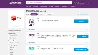 Mattel Coupons: Get $8 Off w/February 2019 Promo Codes