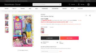 Buy BARBIE Girls Teacher Doll Set | Shoppers Stop