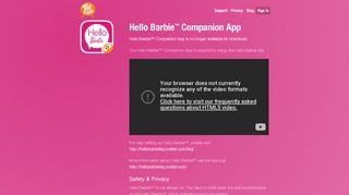 Hello Barbie™ Companion App - ToyTalk