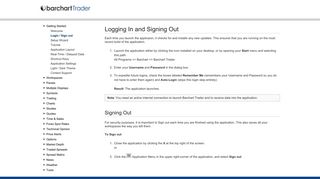 Barchart Trader | Logging In and Signing Out - Barchart.com