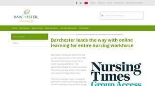 Barchester leads the way with online learning for entire nursing ...