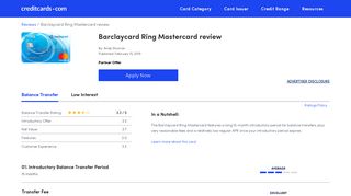 Barclaycard Ring Mastercard - Credit Cards