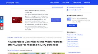 New Barclays Upromise World Mastercard to offer 1.25 percent back ...