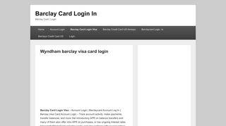 Wyndham barclay visa card login – Barclay Card Login In