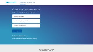 Login to the Barclays Personal Loan Application Center - apply for loan
