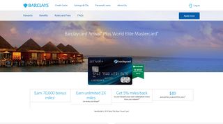Barclaycard Arrival® Plus World Elite Mastercard® | Barclays US