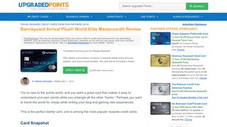 Barclaycard Arrival Plus™ World Elite Credit Card Review [50k Bonus]
