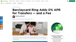 Barclaycard Ring Adds 0% APR for Transfers — and a Fee - NerdWallet