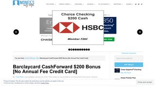 Barclaycard CashForward $200 Bonus [No Annual Fee Credit Card]