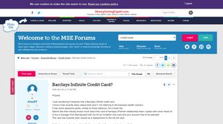 Barclays Infinite Credit Card? - MoneySavingExpert.com Forums