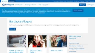 Barclaycard online account Initial logout | Barclaycard