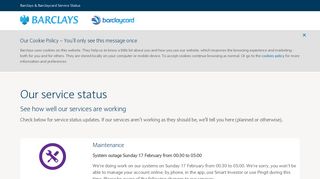 Barclays: System monitor and service status