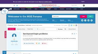 barclaycard login problems - MoneySavingExpert.com Forums