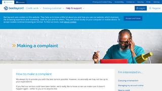 Complaints | Barclaycard