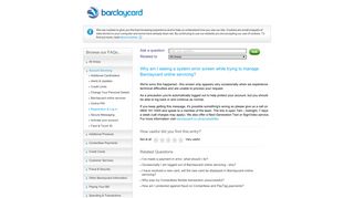 Why am I seeing a system error screen while trying ... - Barclaycard Help