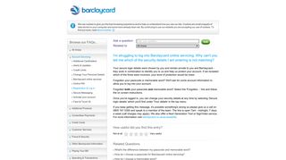 I'm struggling to log into Barclaycard online servicing. Why can't you ...
