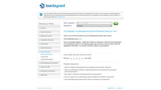 I've forgotten my Barclaycard Secure Password what do I do? | Fraud ...