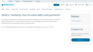 Visa Verified Card | Barclays