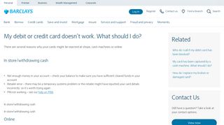 Debit & Credit Card not working | Barclays