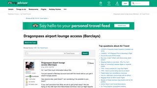 Dragonpass airport lounge access (Barclays) - Air Travel Forum ...