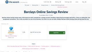 Barclays Online Savings Review | The Ascent - The Motley Fool