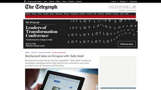 Barclaycard takes on Groupon with 'daily deals' - Telegraph