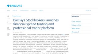 Barclays | Barclays Stockbrokers launches financial spread trading ...