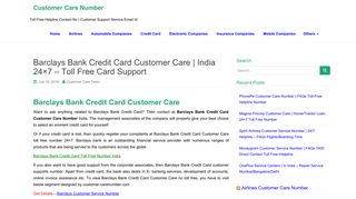 Barclays Bank Credit Card Customer Care | India 24x7 – Toll Free ...