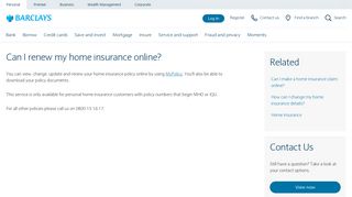 Can I renew my home insurance online? | Barclays