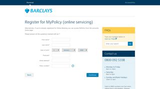 Manage registration - Barclays MyPolicy