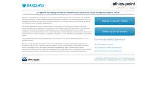 EthicsPoint - Barclays