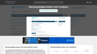 Barclays Ledger Master. LedgerMaster for Barclays