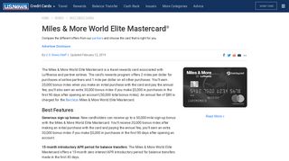 Miles & More World Elite Mastercard - Credit Cards - US News ...