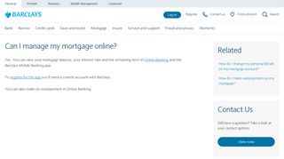 Can I manage my mortgage online? | Barclays