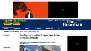 Barclays internet banking restored after technical problem | Business ...