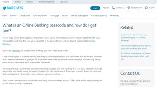 Online Banking - get Passcode | Barclays