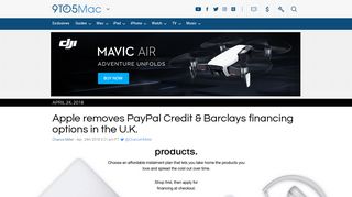 Apple removes PayPal Credit & Barclays financing options in the U.K. ...
