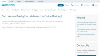 Can I see my Barclayloan statement in Online Banking? | Barclays