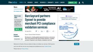 Barclaycard partners Sysnet to provide merchant PCI compliance vali...
