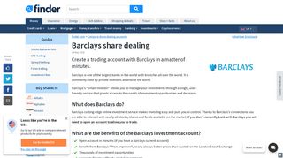 Barclays share dealing | finder UK - Finder.com