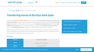 Transferring money to Barclays bank Spain | Xendpay
