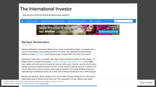 Barclays Stockbrokers – The International Investor