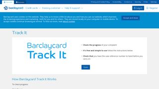Track queries with Track It | Barclaycard