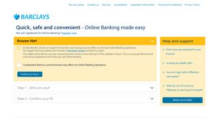 Step 1 - Who are you? - Barclays Online Banking