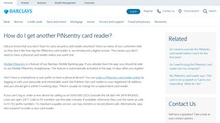 How do I get another PINsentry card reader? | Barclays