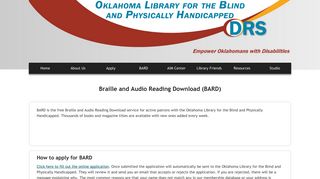 BARD - Oklahoma Library for the Blind and Physically Handicapped