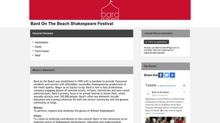 MyVolunteerPage - Bard On The Beach Shakespeare Festival