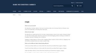 FAQs – Bare Necessities Fabrics