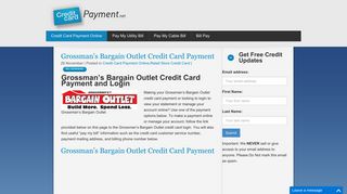 Grossman's Bargain Outlet Credit Card Payment